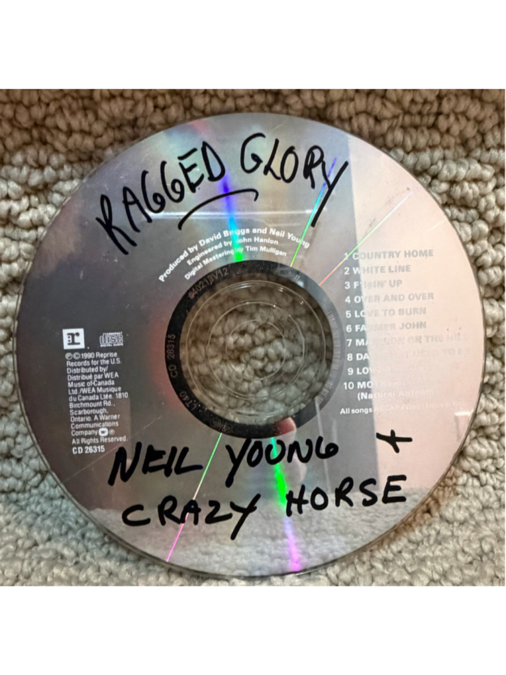Neil Young & Crazy Horse Ragged Glory CD Album Silver